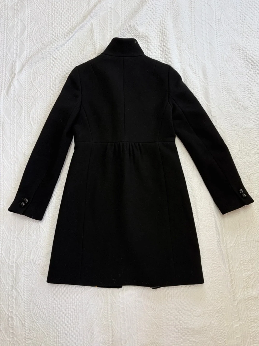 J. Crew Black Pea Coat Women’s Size 4 Classic Wool Blend Jacket - Picture 2 of 6